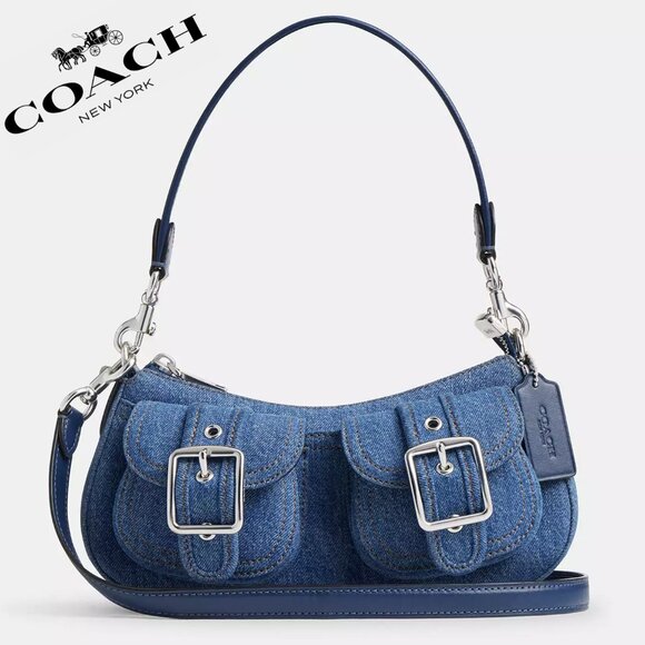 ❤️ Coach Ashton Bag denim/Silver/Indigo - Picture 1 of 8